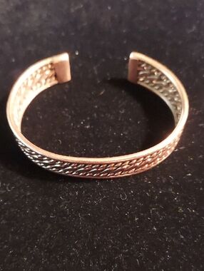 Classic Two-Tone Braided Cuff Bracelet -Copper